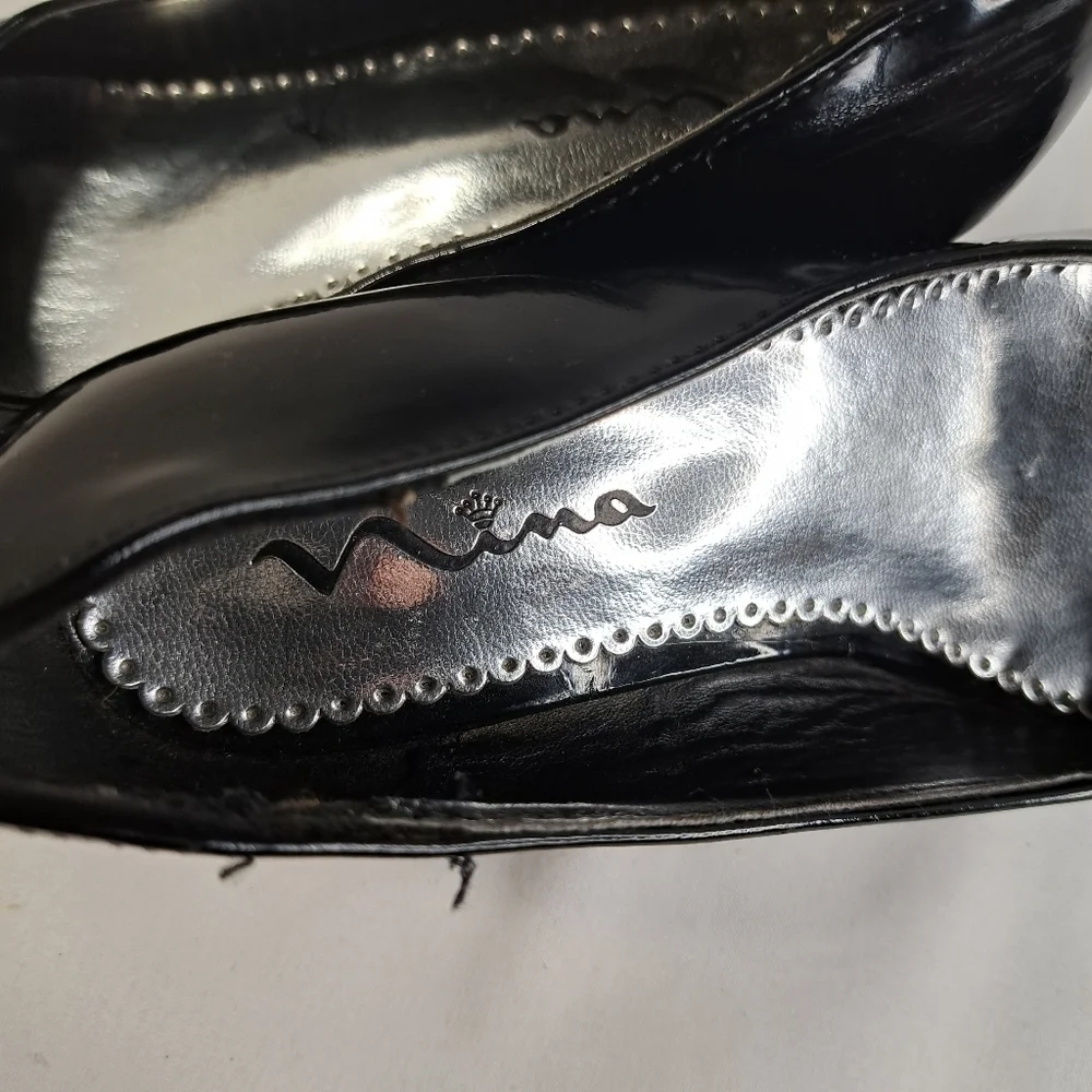𝅺nina Black Patent Leather Heels Kids Size 3